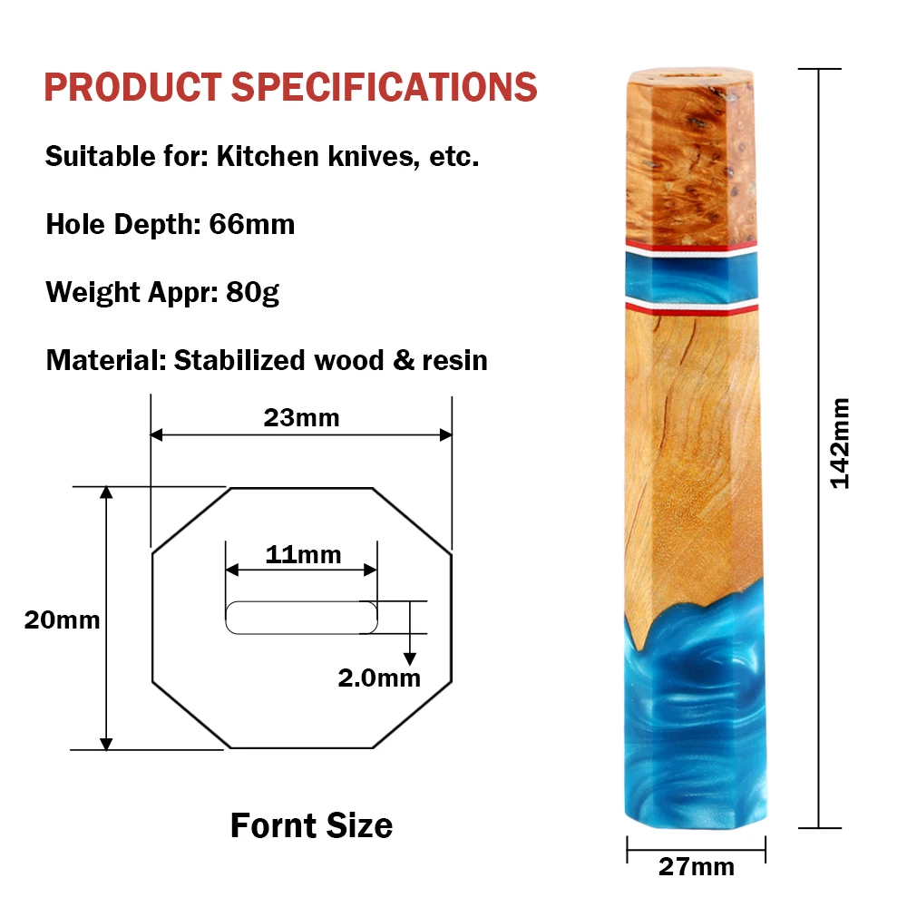 Picture 3: XITUO DIY Handmade Knife Handle Octagonal Knife Handle For Chef Knife Damascus Kitchen Knife Handles Factory Wholesale Customize