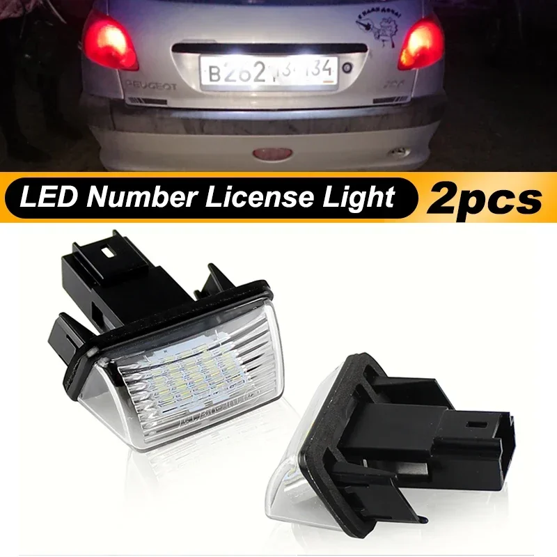 2x para Peugeot 206 207 307 308 407 5008 Partner Citroen C3 C4 C5 Xsara Picasso LED número lámpara de matrícula luz OEM # :6340A