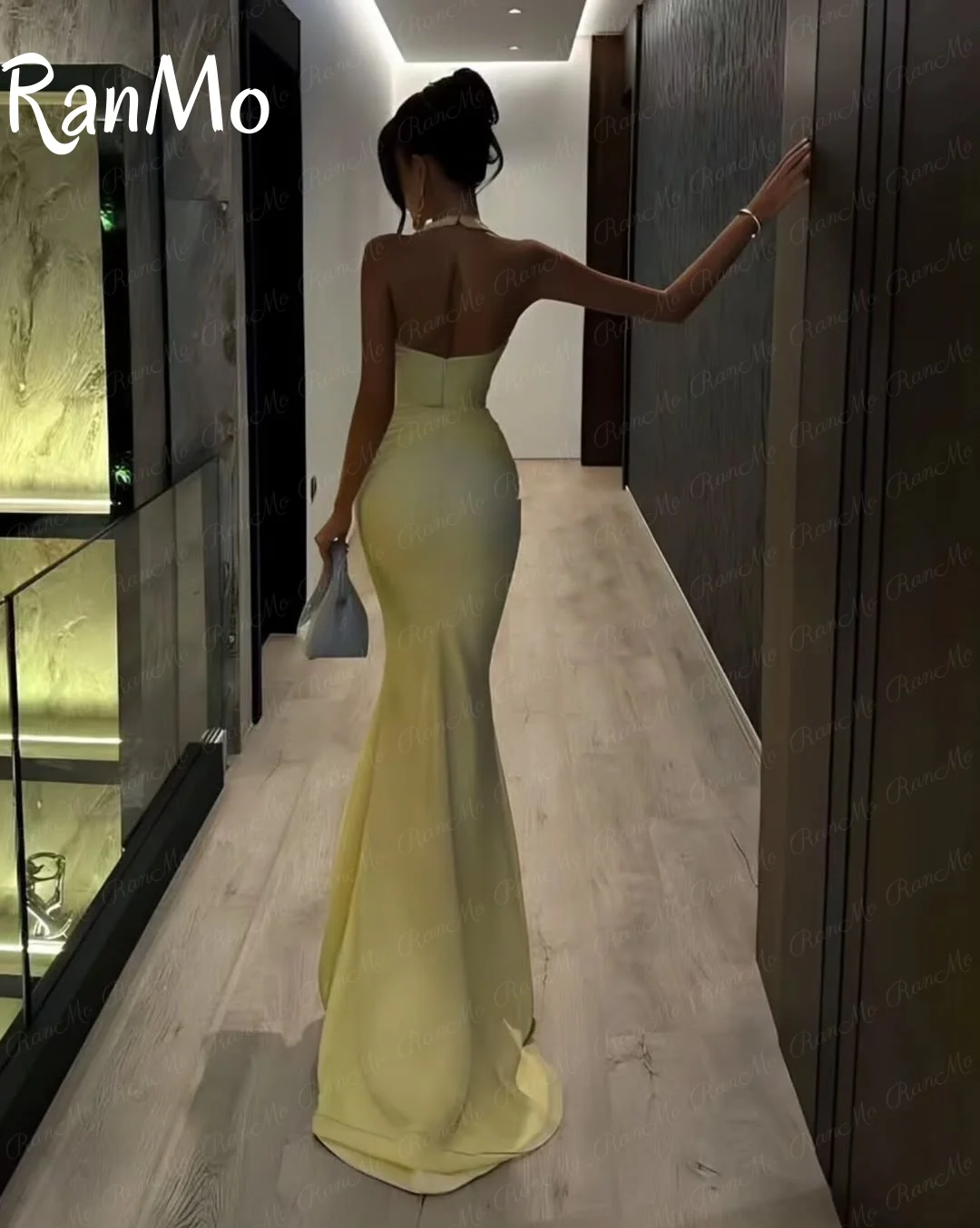Ranmo 2025 セクシーなマーメイドウエディングイブニングドレスサウジアラビアホルターネック背中の開いたパーティードレス女性カクテルウエディングドレスカスタマイズ