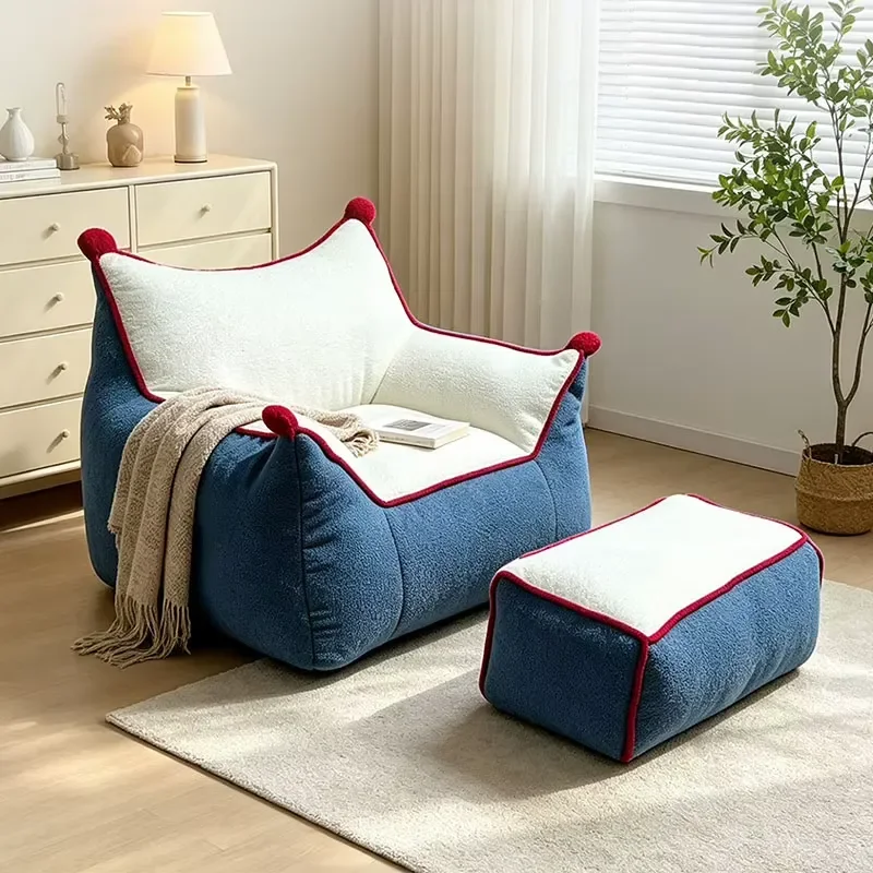 Cute Upholstery Single Sofa Chair Cloud Foam Fabric Leisure Chair Set Popular Cheap Apartment Living Room Chair for Relaxing