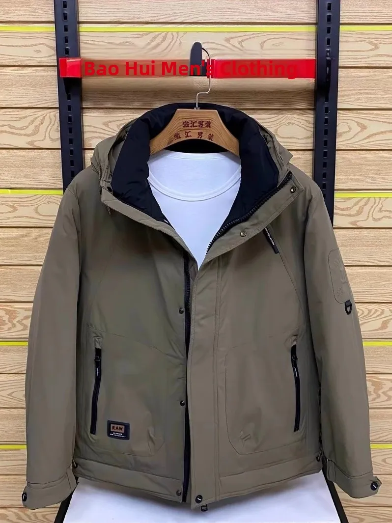 

Высококачественная комфортная мужская хлопковая куртка с капюшоном для осени и зимы, модная, универсальная, приталенного кроя, для делового и повседневного стиля