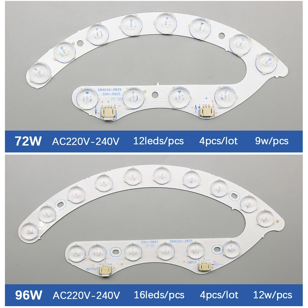 Imagem -03 - Módulo Led para Luzes de Teto com Escurecimento 220v Painel de Luz Led de Substituição 72w 96w Lâmpada de Módulo de Economia de Energia para Lâmpadas de Ventilador de Teto