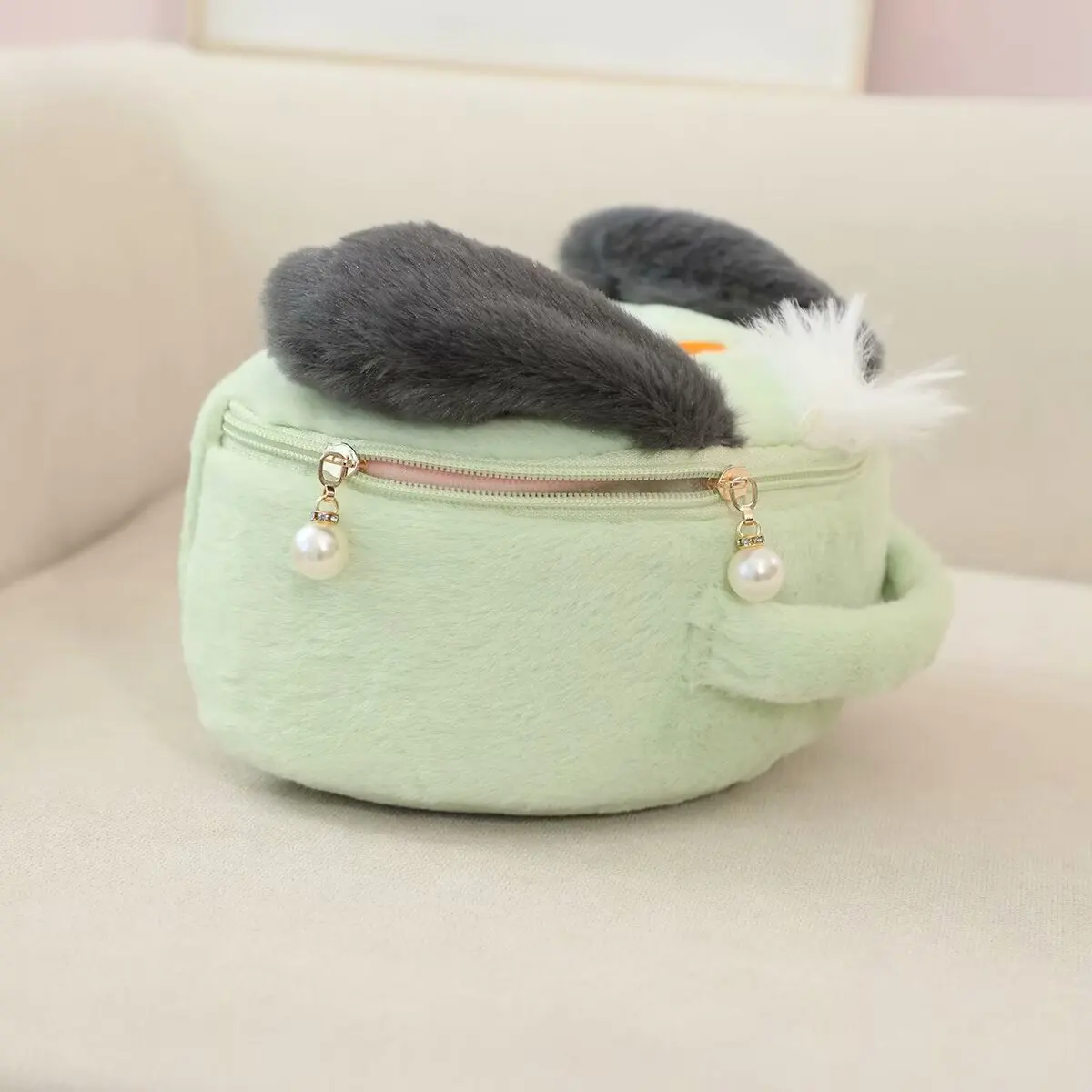 Sanrio Cute Cosmetic Bag Kuromi My Melody Plush Bag Lovely Anime Pochacco Cinnamoroll Girl Handbag Large Capacity