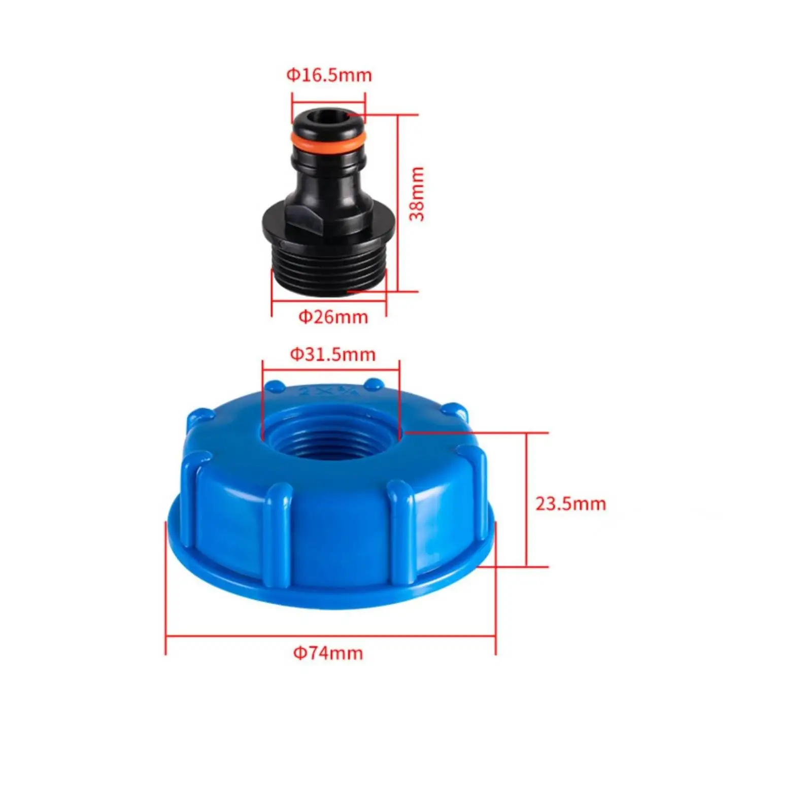 RV Water Tank Filler Cap Quick Connect Coupling Fresh Water Inlet Adapter for Camper Trailer Marine Boat