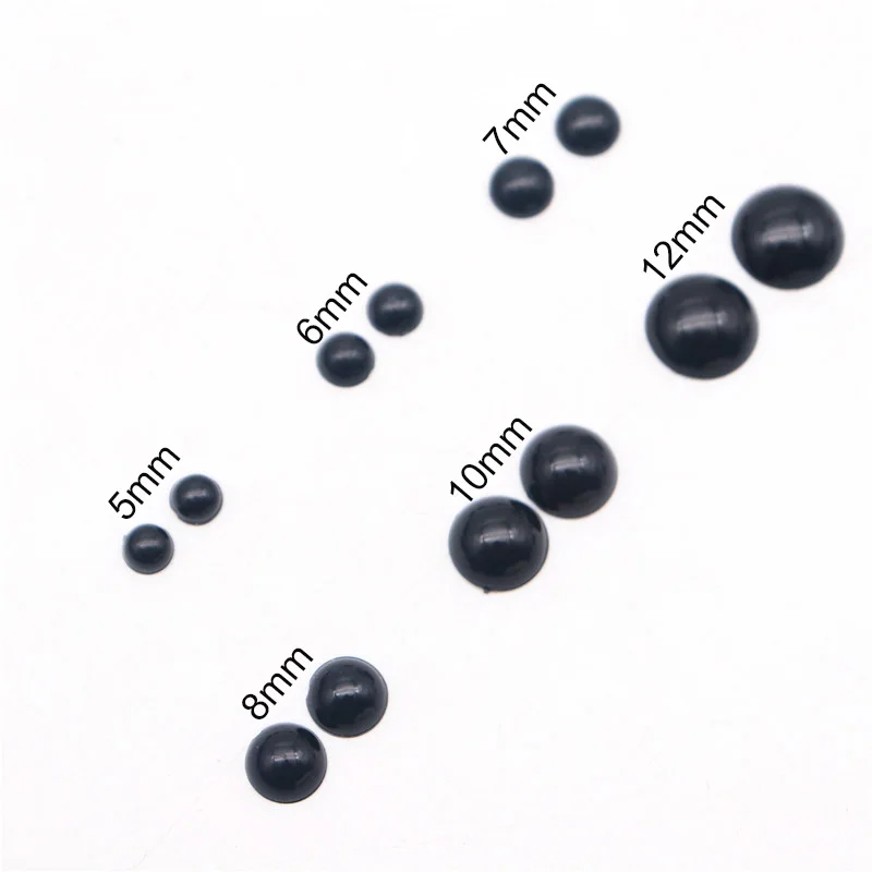 Round Flat Black Eye Plastic Safety Eyes 5mm 6mm 8mm 10mm 12mm for Dolls Making Doll Toys Teddy Bear Eyes Doll Eyes Accessories