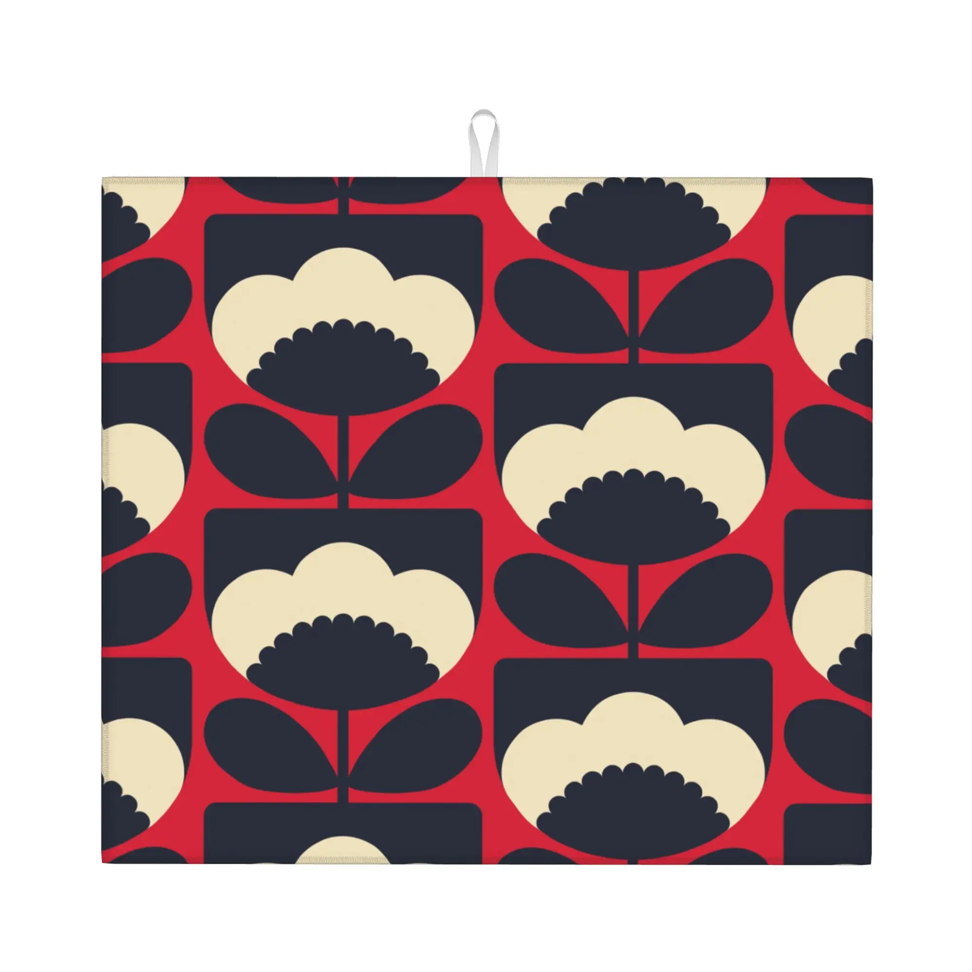 Orla Kiely Flower Style Non‑Slip Waterproof Absorbent Barware Tableware Oil Proof Reusable Bathroom Drying Mat For Kitchen
