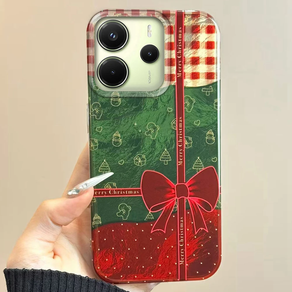 Rote Schleife, kreisförmige Punkte, Handyhülle für Xiaomi Redmi Note 14 13 12 11 10 11S 10S 9 8 Pro 14C 13C A1 A3 A4 A3X 9C 9A A2 Abdeckung