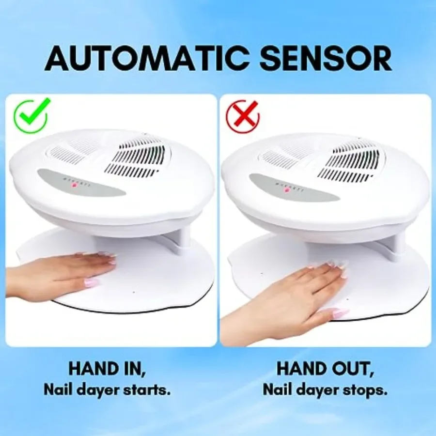 Nageldroger 400W luchtnagelventilatordroger met automatische sensor voor sneldrogend van normaal polijsten Warme en koele windfunctie