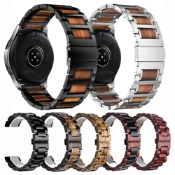 22mm Watchband Stainless Steel Wood for Samsung Watch 3 41mm 45mm Bands Band for Huawei Watch 2 Wristband Quick Release Strap