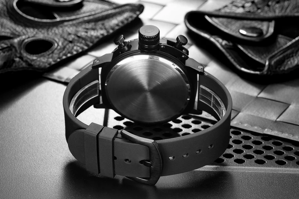 Montre mécanique automatique pour hommes, bracelet en caoutchouc, noir, argent, boîtier de bateau, Orange, bleu, jaune, gris, mode U, main gauche