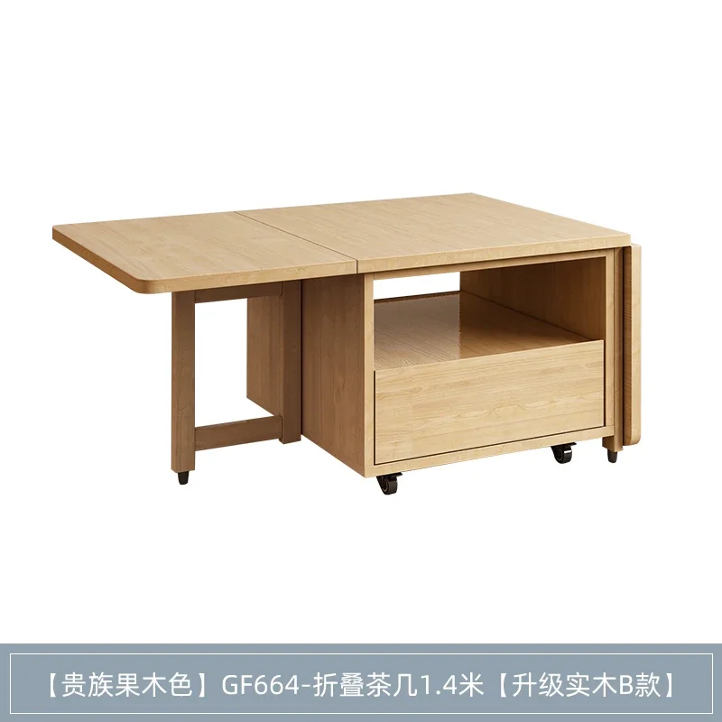 Solid Wood Folding Coffee Table Simple Modern Living Room Side Table Small Coffee Table Dining Table Dual-Use