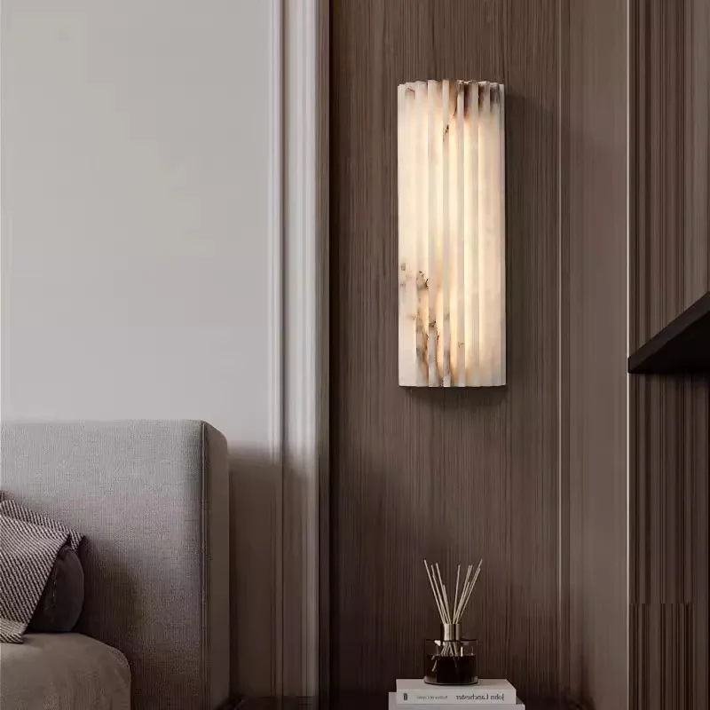 الإبداعية الرخام الحقيقي وحدة إضاءة LED جداريّة ضوء آرت ديكو غرفة الديكور الشمعدان بهو مطعم فندق الحمام مصباح الحجر