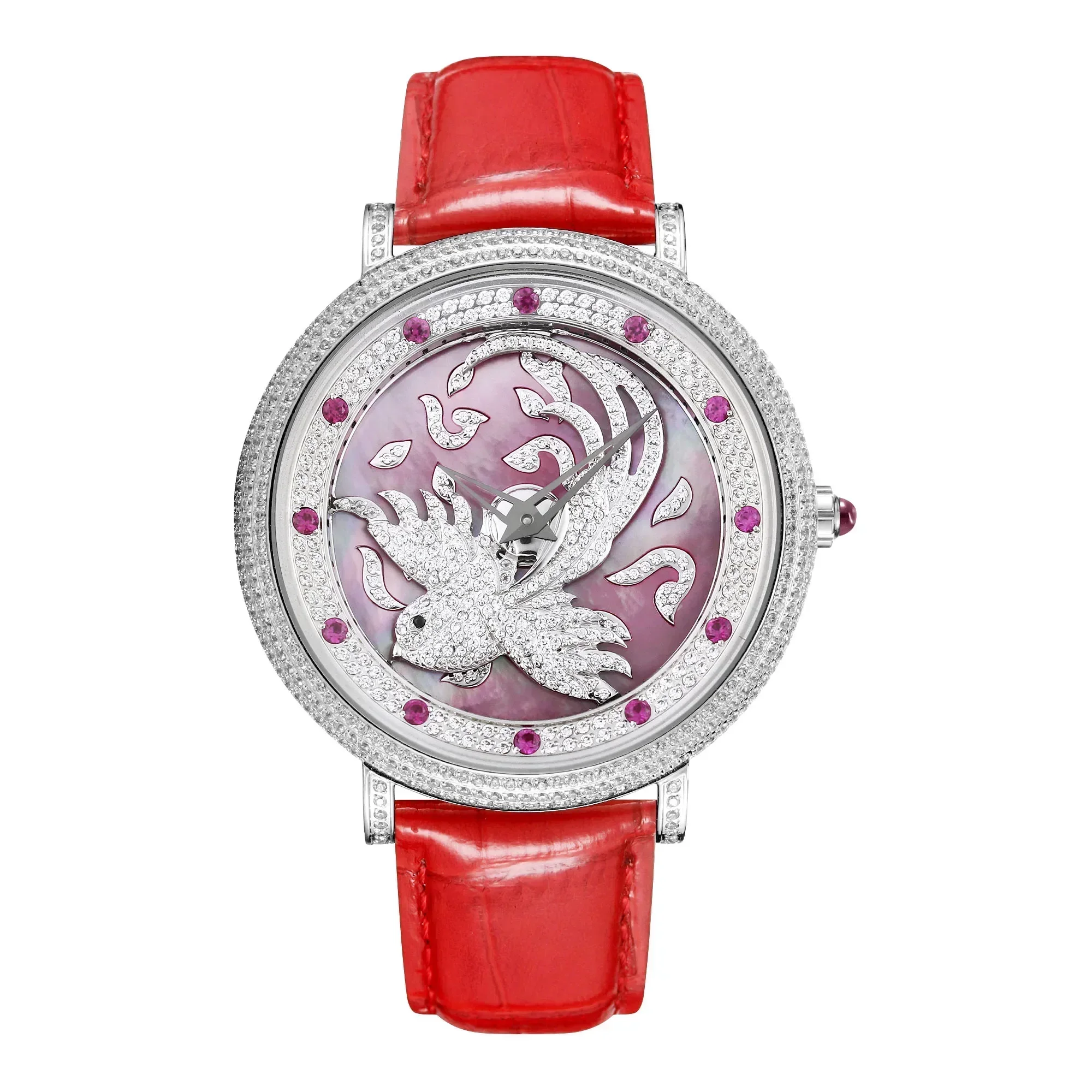 Roterende Lucky Be Good Luck Horloge Dames Diamant Ingebedde Grote Wijzerplaat Riem Stijl Sterrenhemel