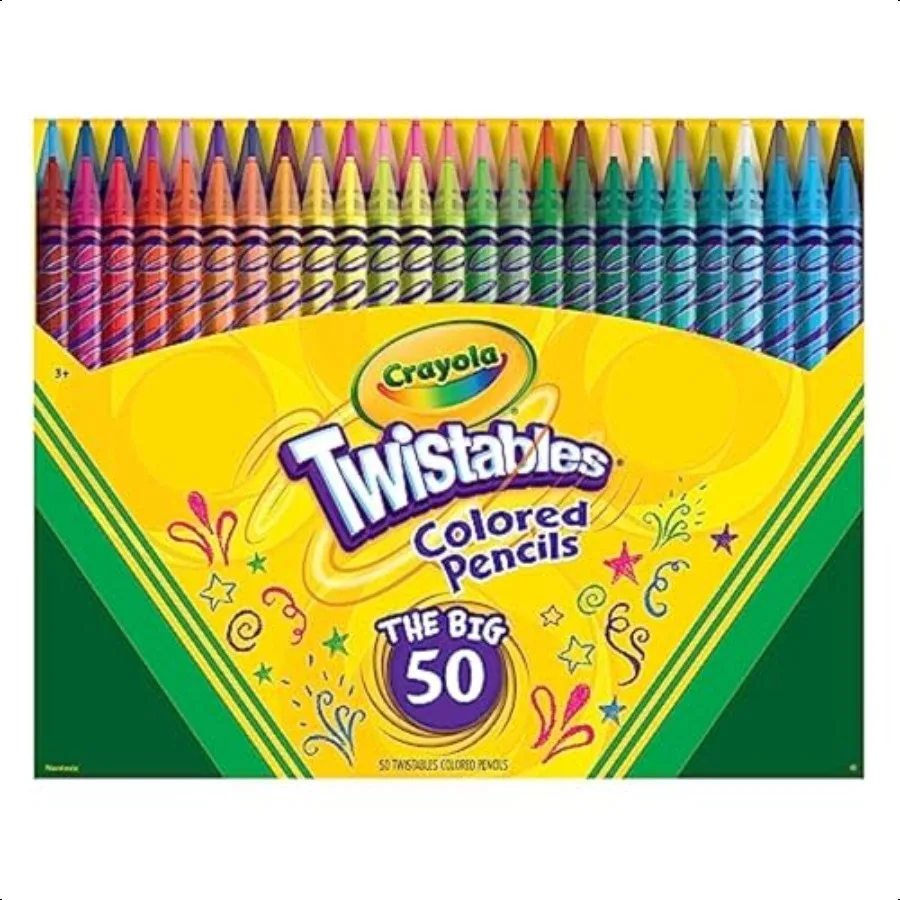 

Crayola Twistables Colored Pencil Set for 50ct No Sharpen Coloring Book Pencils ential Classroom plies Cute Back to School Gift