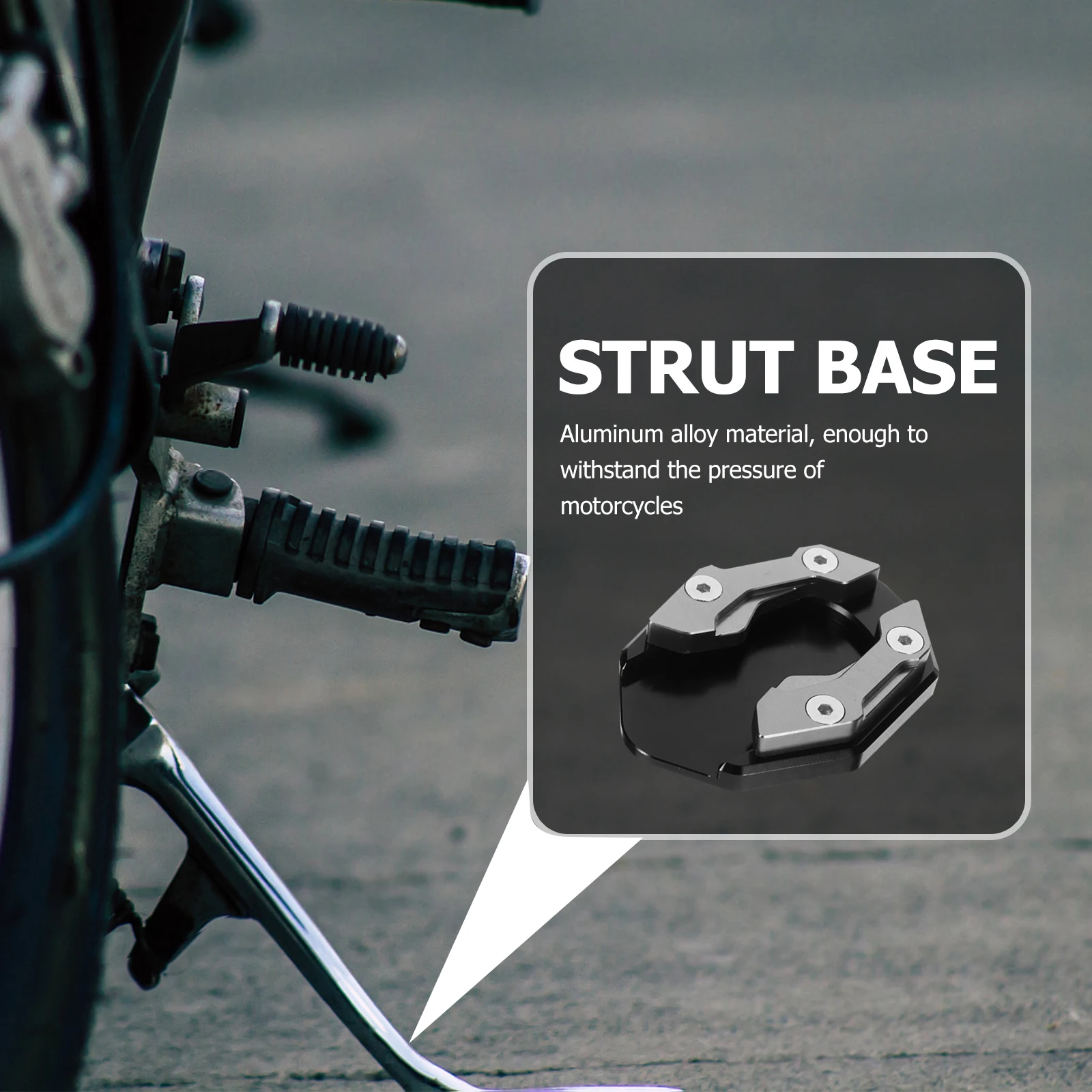 

Aluminum Alloy Motorcycle Kickstand Extension Pad Non-Slip Side Stand Plate Motorbike Foot Support Plate For Garage Lawn