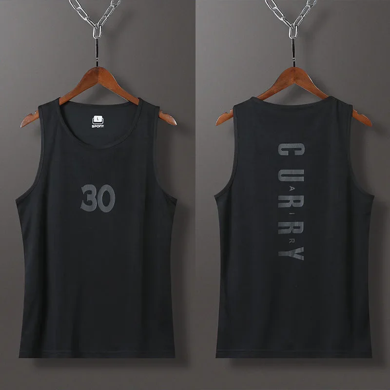 Men's fitness vest Basketball summer Breathable quick drying T-shirt sports wicks sweat loose training muscles