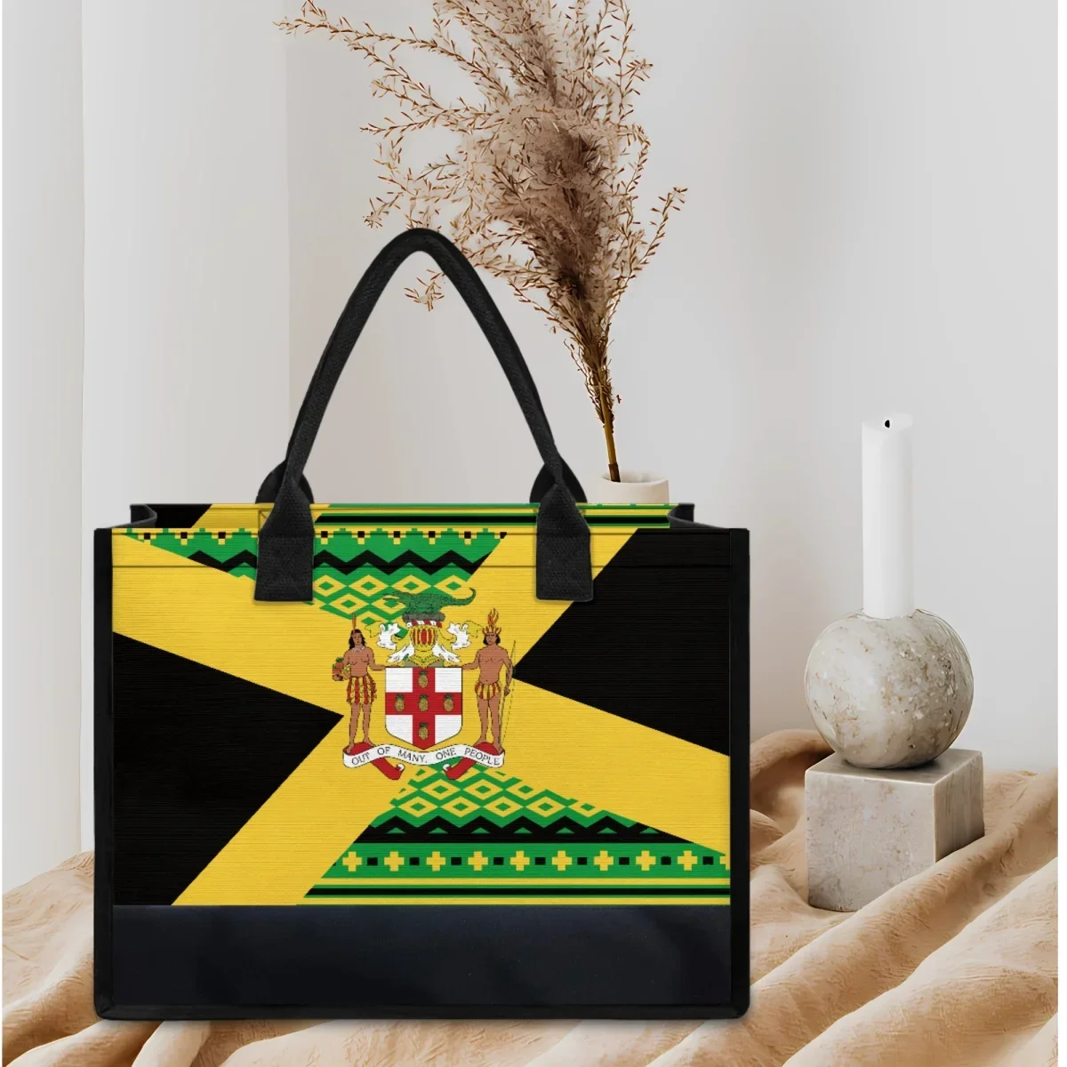 Jamaica Flag Design Female Luxury Handbag Handle Portable Ladies Shoulder Bag Large Capacity Ladies Travel Casual Beach Bag 2023