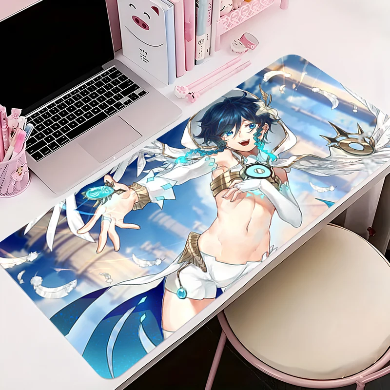 

Mouse Pad Office PC Accessories Keyboard Mat Anime Pattern Anti-slip Rubber Cool Mousepad Gamer G-genshin Impact Venti Desk Mat