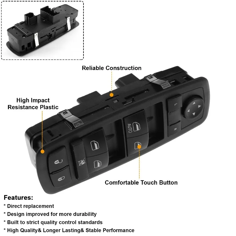 68084001 مفتاح التحكم في نافذة الطاقة الرئيسي من جانب السائق AB لرحلة دودج 2011 2012 2013 2014 2015 2016 68084001 إعلان 68084001 ايه سي