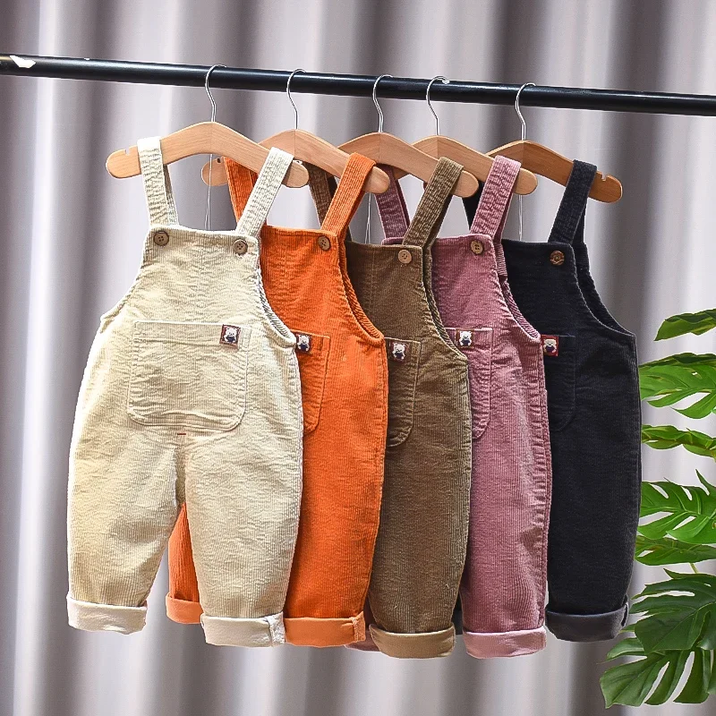 DIIMUU Baby Boys Overalls Girls Casual Pants 1-4T Infants Toddler Kids Trousers Spring Autumn Clothing Cotton Long Wear