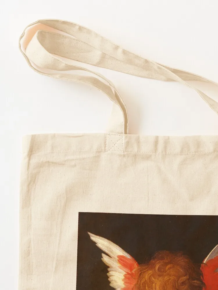 MUSIC MAKING LITTLE ANGEL Winged Cherub Playing Lute Tote Bag Big bag Woman shopper bag Women bags shopper woman