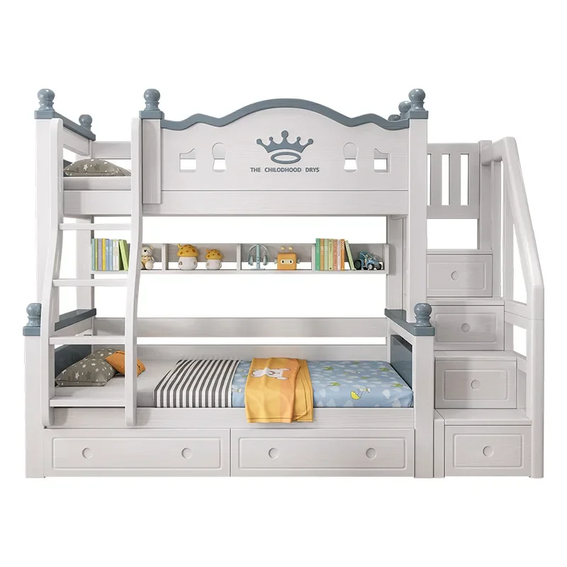 Wholesale of children's two story upper and lower beds, solid wood upper and lower beds