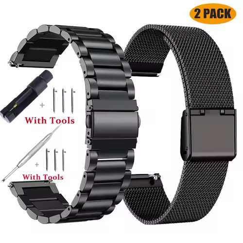 18mm 20mm 22mm 24mm Width Quick Release Full Stainless Steel Watchband Wristwatch Universal Flat Head Watch Strap Accessories - Image 13