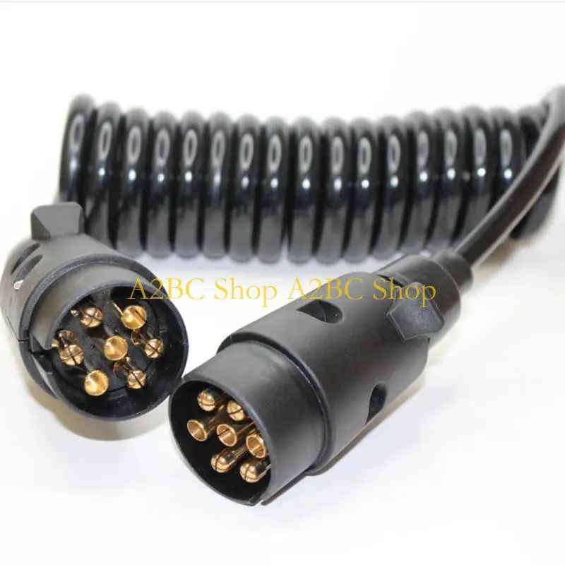 A2BC 1.85M 7 Pin Trailer Light Board Extension Cable Truck Plug Socket Cord Part Wire Part Splices Circuit