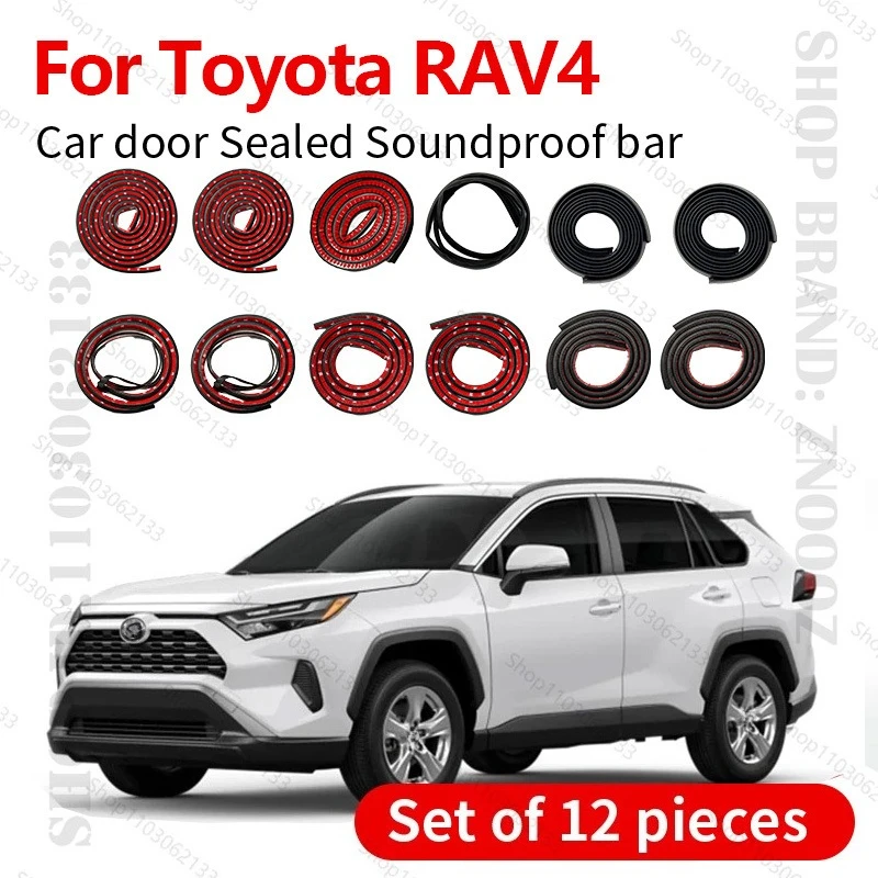 

For 1994-2025 Toyota RAV4 Car Door Seal Strip Rubber Double Layer Sealing Protector Soundproof Dustproof Seal Strip 12PCS Set