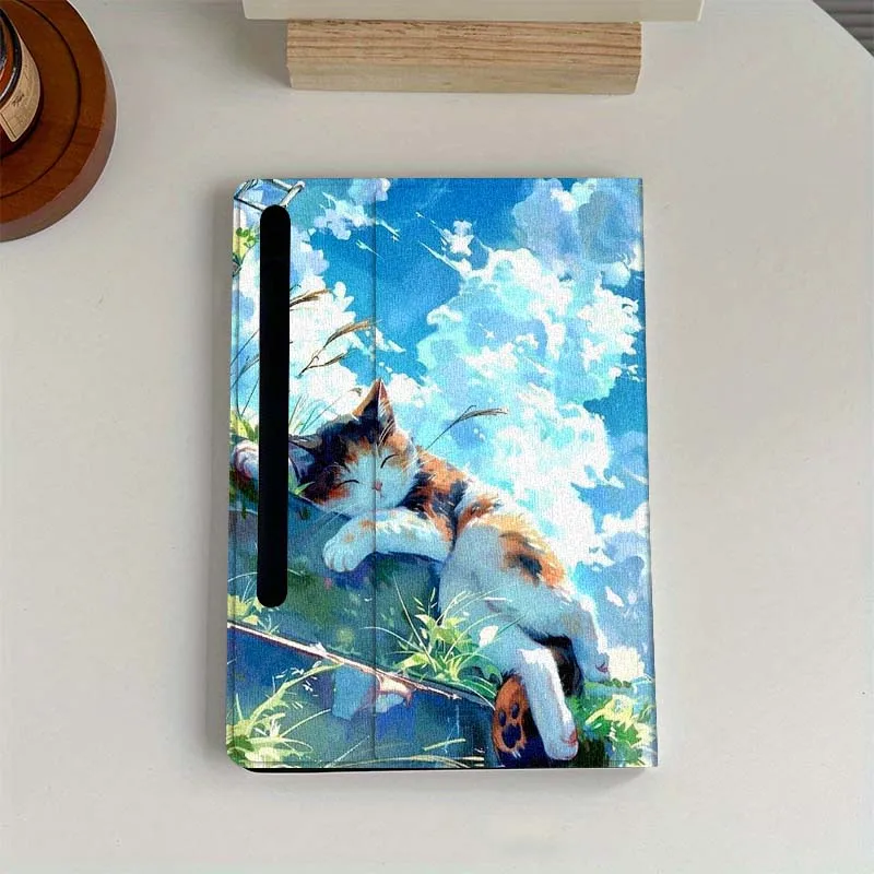 

Art Cat Popular Creative For Samsung Galaxy Tab S6 S7 S8 S9 S10 FE Plus Lite Soft Flexible Support Tablet Case Gift