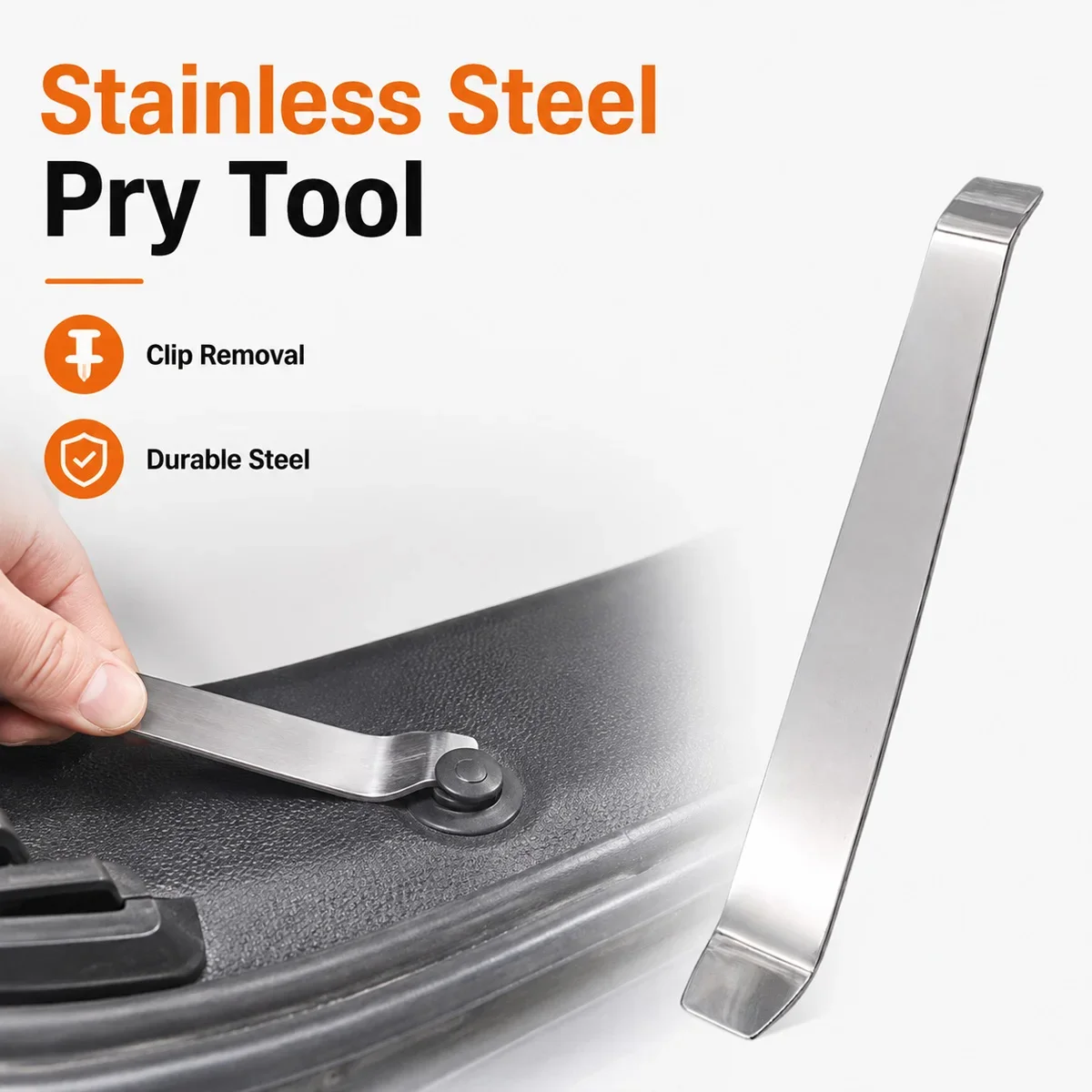 Automotive Trim Removal Tool Stainless Steel Pry Tool Car Panel Clip Remover DurableDashboard Automotive Interior Repair