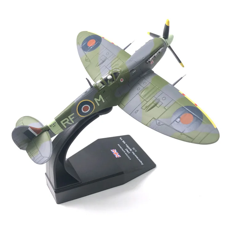 

Die cast World War II Spitfire Fighter Alloy Plastic Model 1:72 Scale Toy Gift Collection Simulation Display