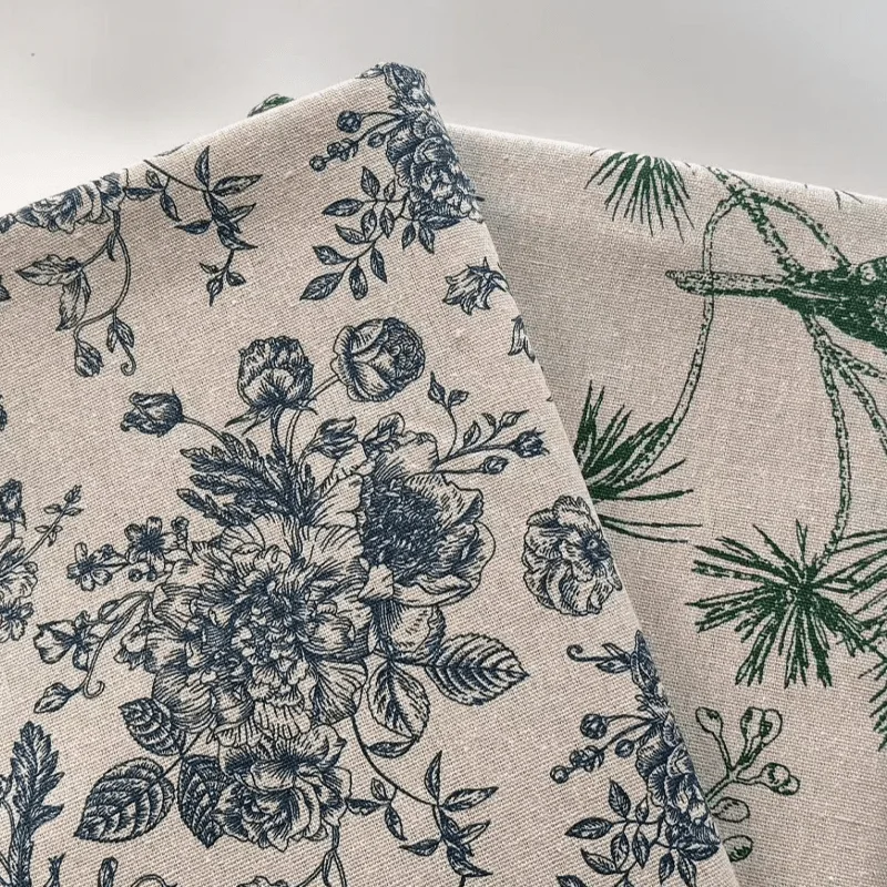 Cotton and Linen Fabric Tablecloth with Linen Print, Handicraft Fabric, Simple Curtains - view 4