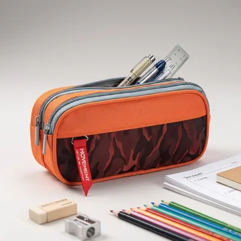 Estojo de Lápis de Dupla Camada para Estudantes com Grande Capacidade e Design Multifuncional