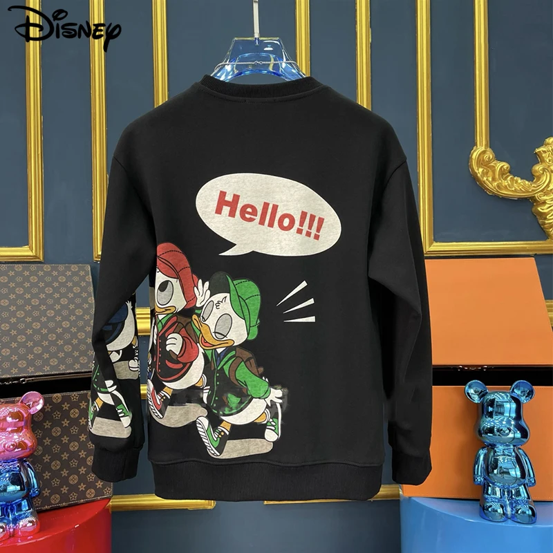 Disney 2022 New Arrival Fashion Autumn Cotton Loose O-neck Ins Couple Casual Cartoon Donald Duck Print Long Sleeve Sweatshirt