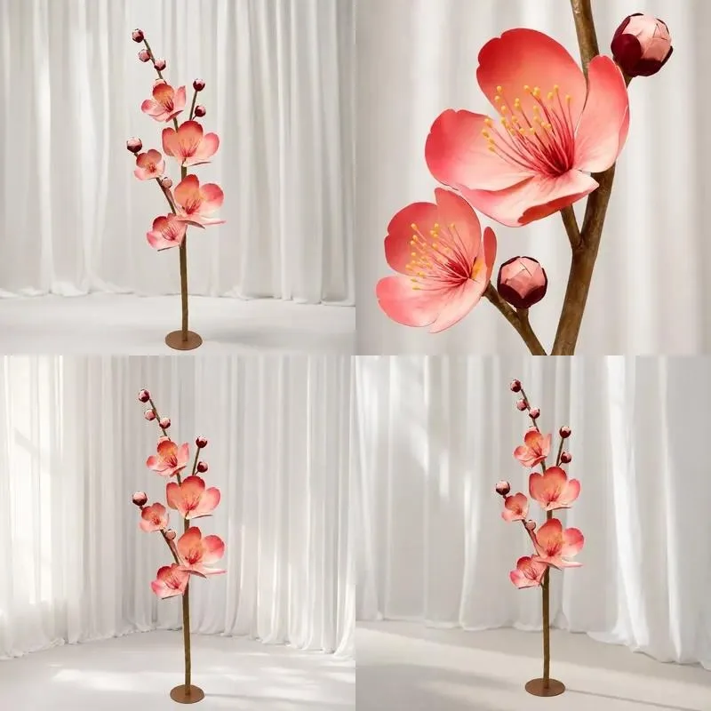 Giant Pink Cherry Blossom Tree Stand Artificial Paper Flower Wedding Event Commercial Display Stage Decoration