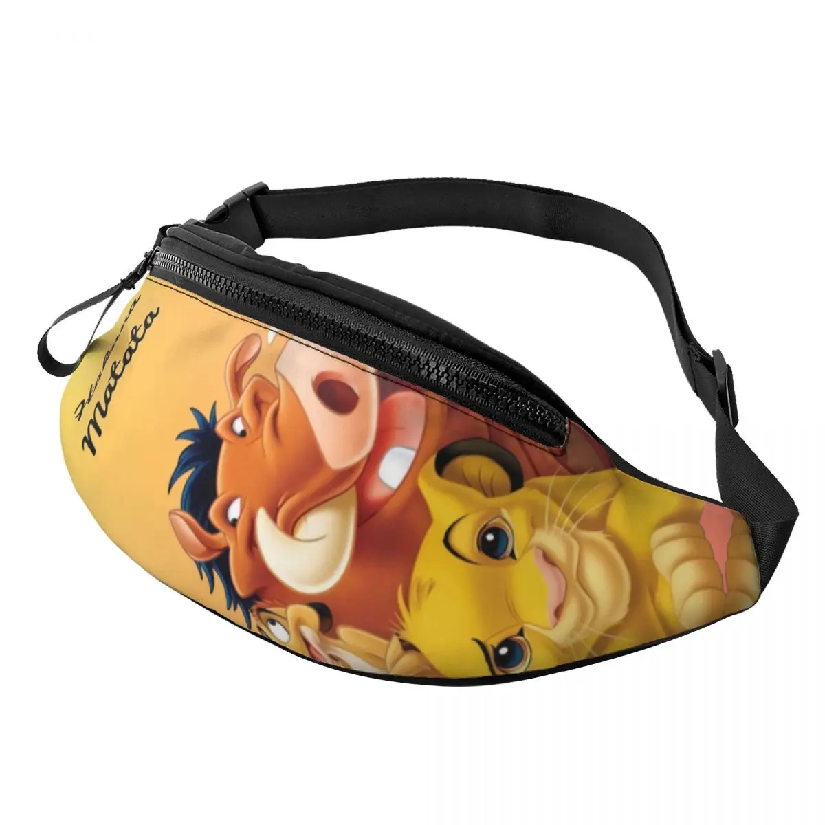 

Забавная поясная сумка для мужчин и женщин, забавная бананка King Lion Simba с мультяшным принтом Hakuna Matata, походная сумка через плечо для телефона и велосипеда