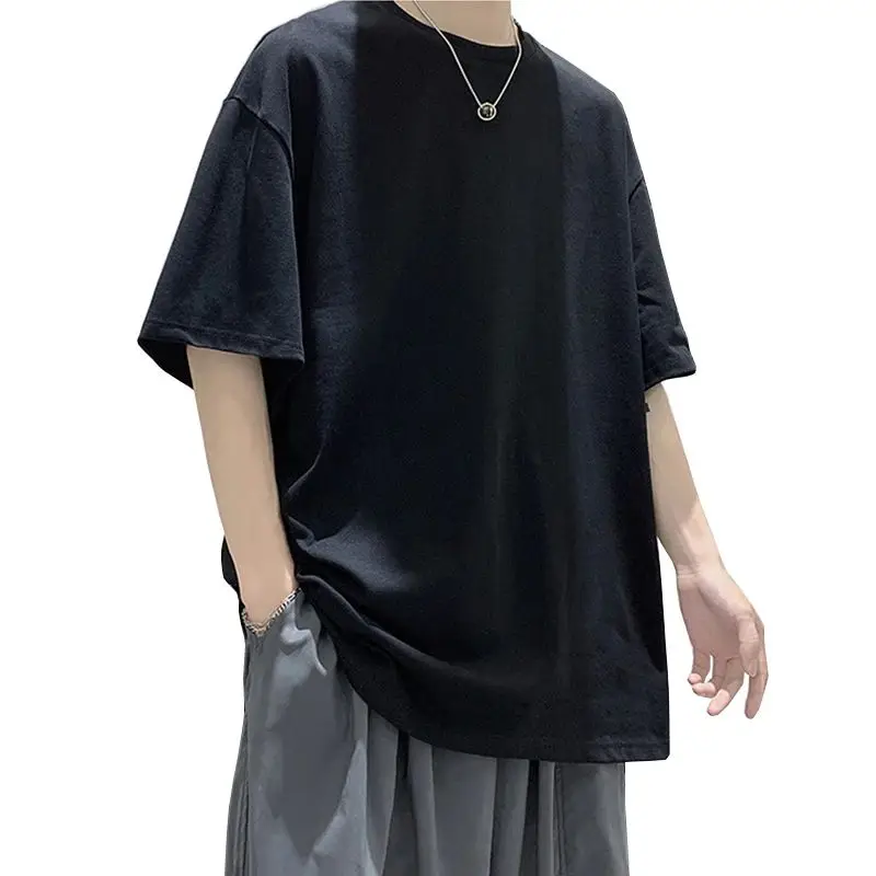 Oversized Summer Short Sleeve Men's T-Shirt New Fashion Soli Youthful Vitality Style Large Size Men's Top for the Season