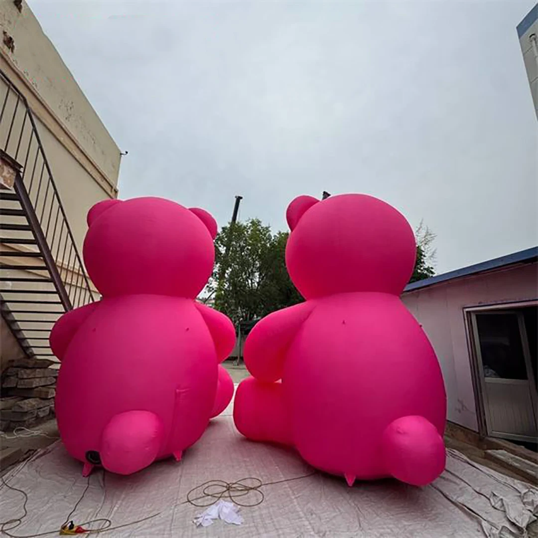 العملاق نفخ الدب زينة عيد الميلاد مع أضواء LED في الهواء الطلق مول عرض عطلة حفلة الشتاء العجائب ساحة الدعامة