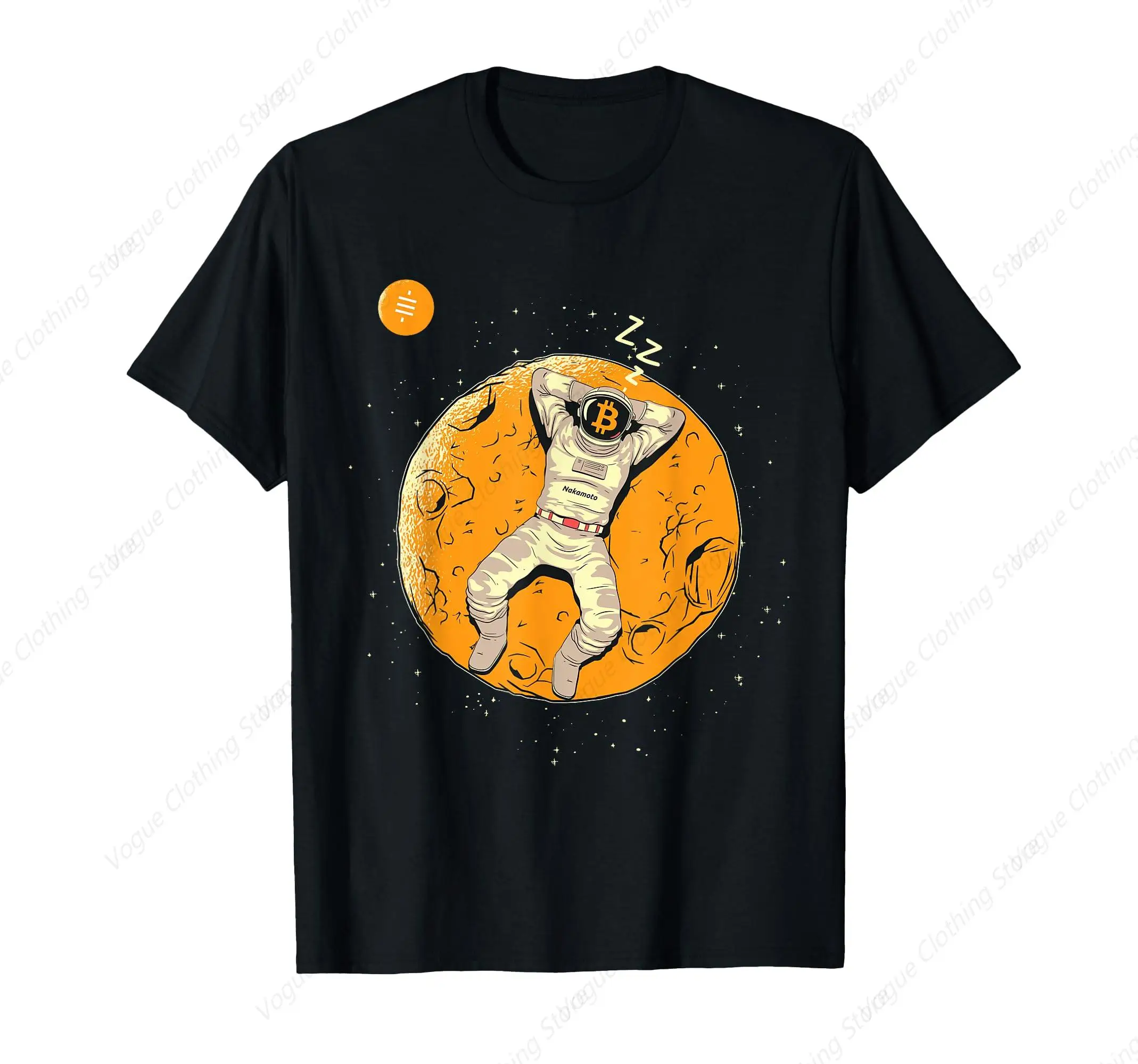 Bitcoin Moon Sound Money 21 Million Stack Sats Bitcoiner Btc T-Shirt Short Sleeves Cotton Clothing Outdoor Leisure Daily Tee