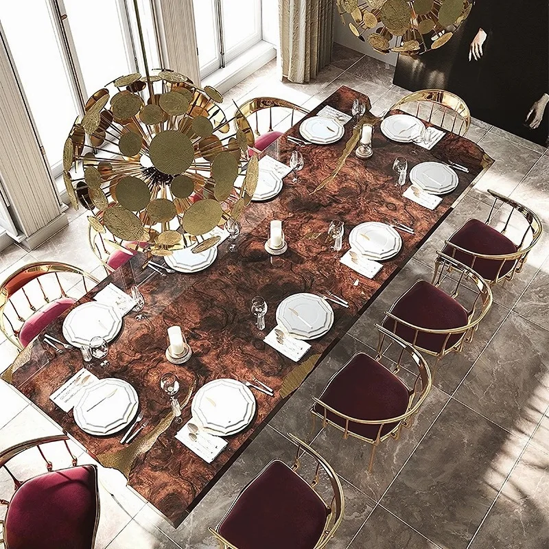 &SPARKLE CASA Minimalist Style Multifunctional Dining Table for Restaurant Modern Villa Large Apartment Long