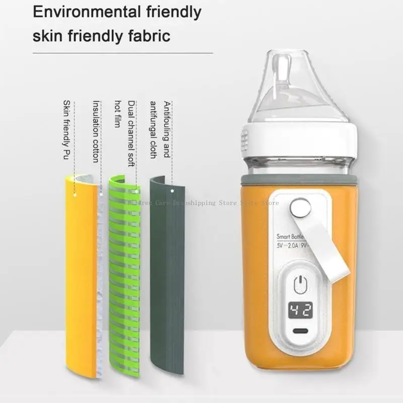 

USB грелка для детских бутылочек, подогреватель молока, бутылочка для кормления, изоляционная крышка, термостат, сумка для еды,