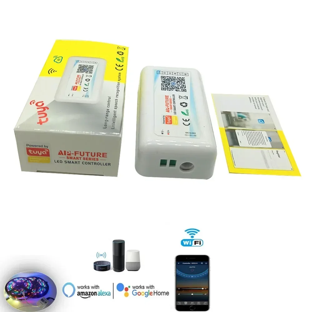 DC5-24V Led Smart Controller Tuya Wifi Wireless Single Color/CCT/RGB/RGBW/RGBCCT Voice Control For 2835 5050 led Strip Light