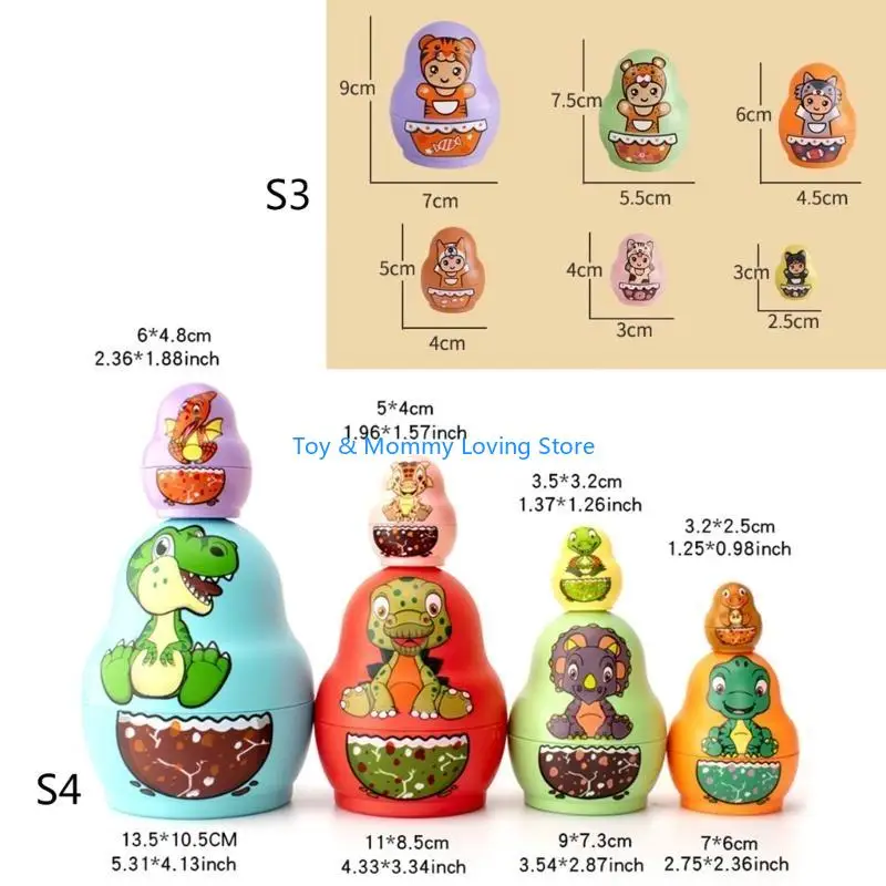 Y1QF apilamiento Navidad anidando muñecas rusas juguete regalo hecho a mano para niños cumpleaños
