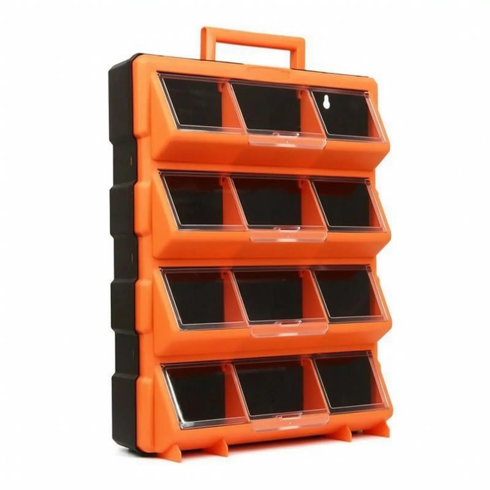Hardware Organizer Box Compartmentalized Small Parts Organizer Compartment Storage Box Transparent Container Hinged Lids