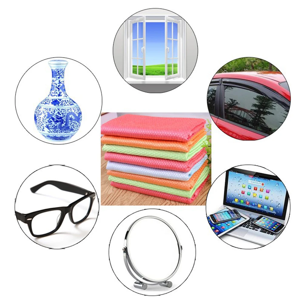 

5pcs Cleaning Cloth Kitchen Fish Scales Large Water Absorption Unique Design Hygroscopic Permeable Soft Cleaning Towel