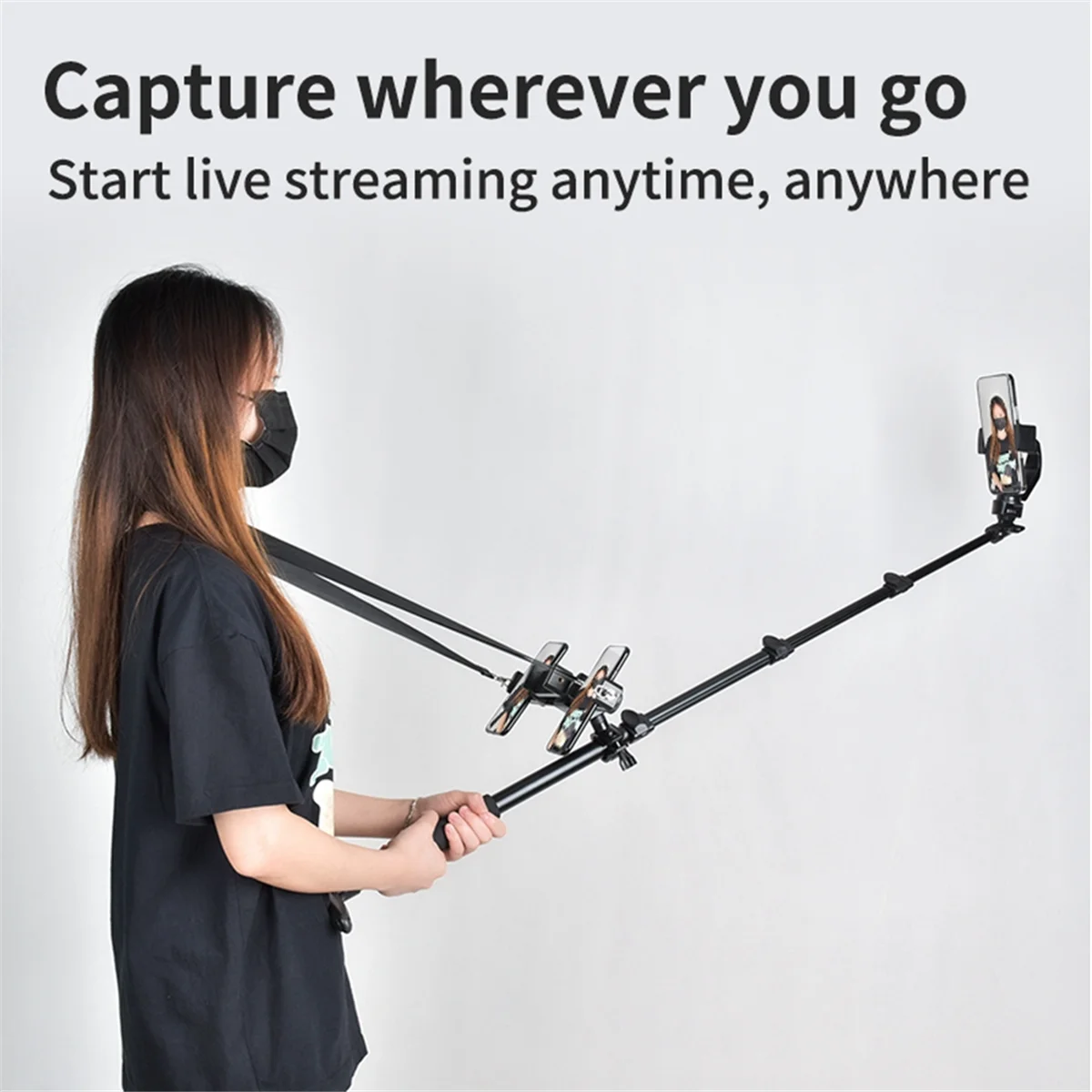 Selfie Stick Walking Broadcasting Mobile Phone Holder Multifunctional Portable Mobile Broadcasting Bracket