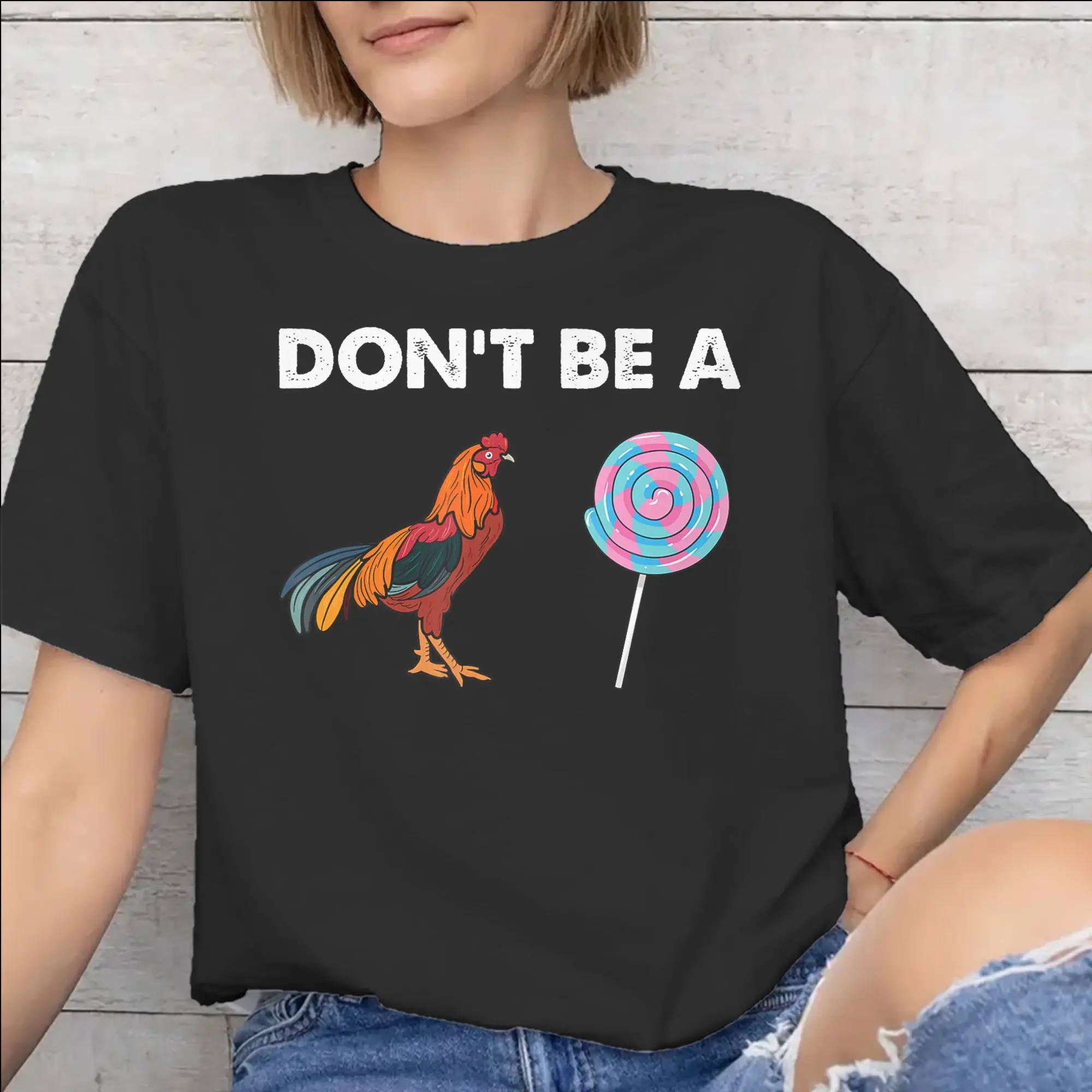 Don't Be A Sucker Funny Chicken Meme Tee Shirt for Men Women Graphic Printing T Shirts  100% Cotton Clothes