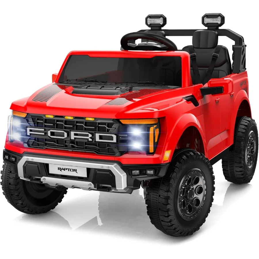 Lizenziertes Ford F-150 Raptor 24V Ride on Toys für große Kinder, 2-Sitzer-Ride-on-Auto für Jungen und Mädchen mit Fernbedienung, Kinder-Elektr