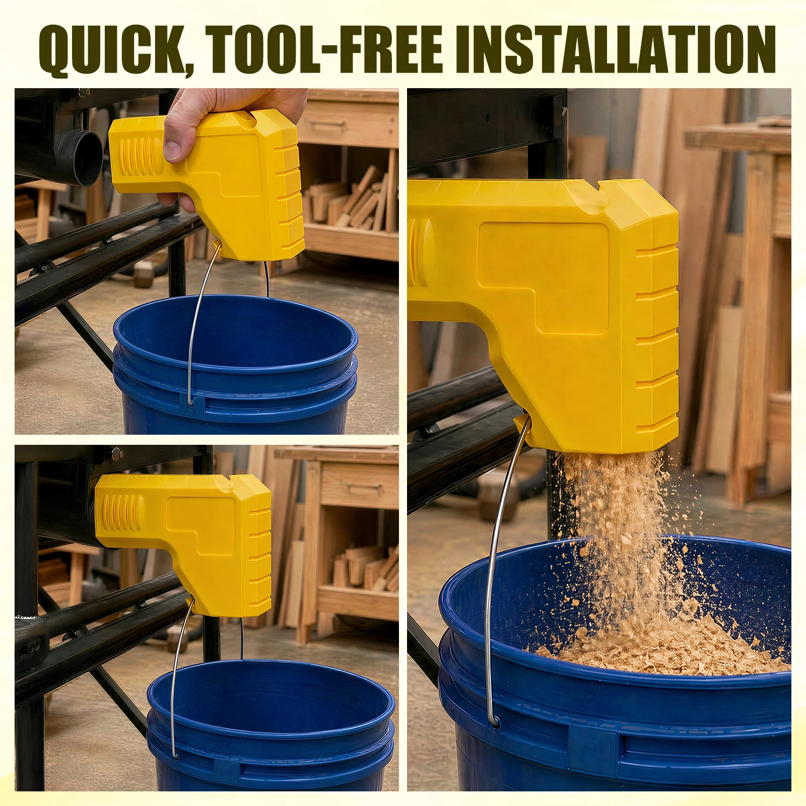 Table Saw Dust Collector 2.05 Inch Adapter For Miter Saw DW745 Gravity Bucket Elbow Woodworking Shop Vac Vacuum Hose Alternative view 5